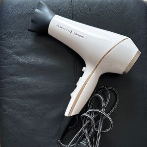 Remington White and Gold Hair Dryer with Black Highlights